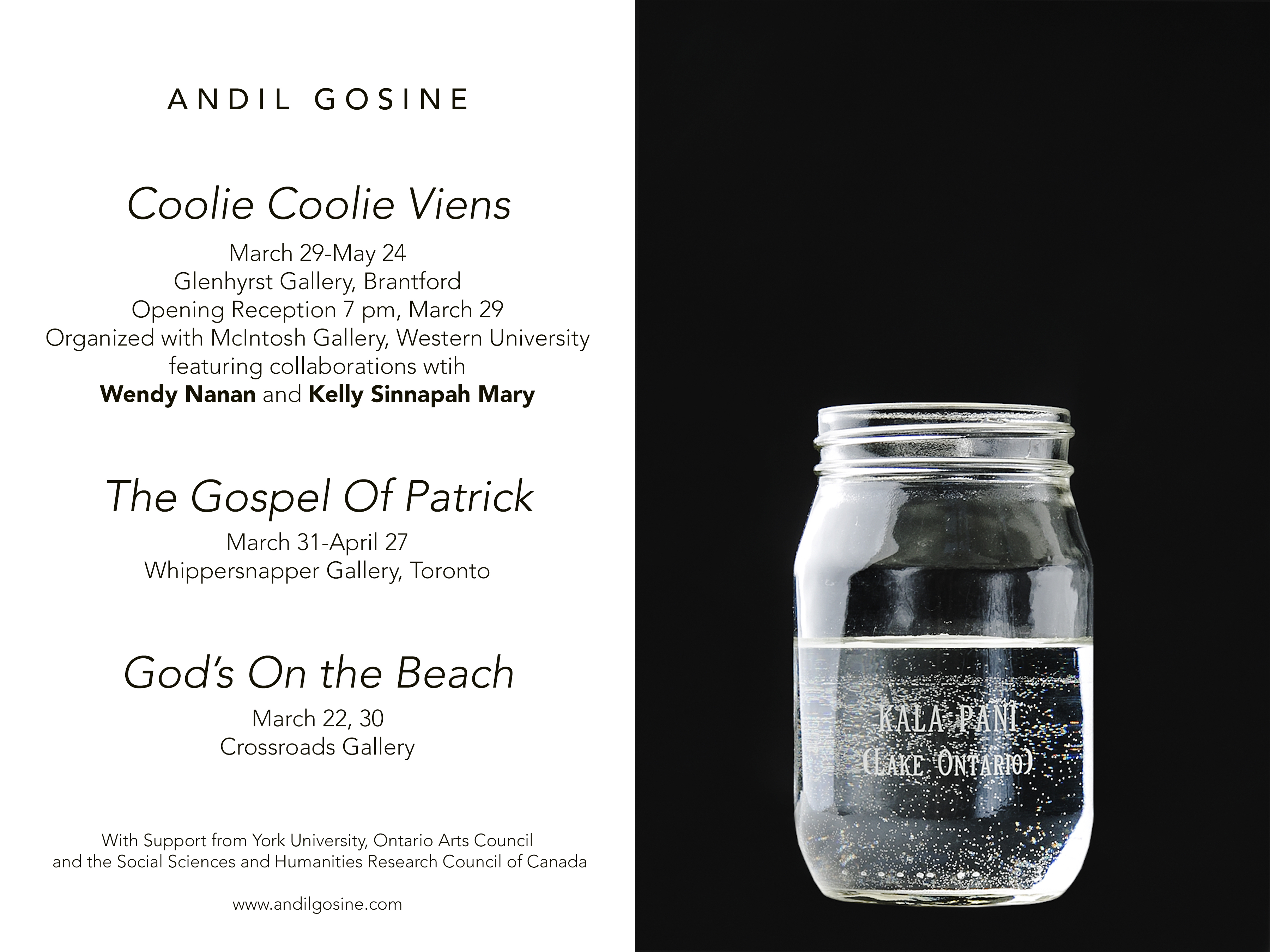 Andil Gosine exhibition announcement 