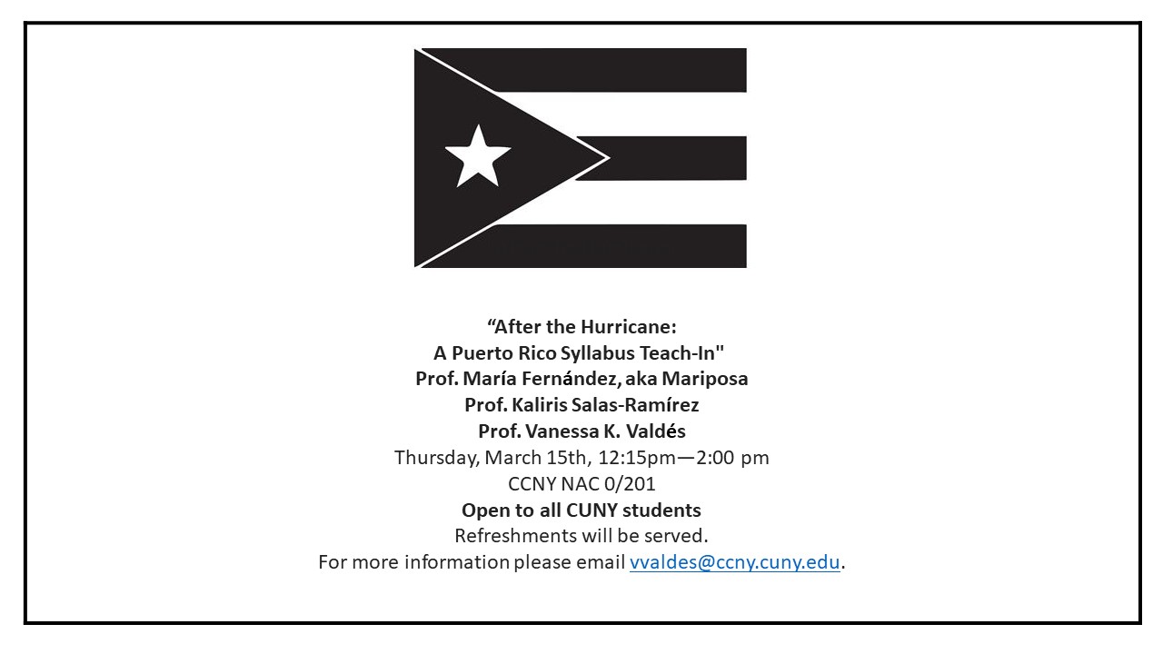 After the Hurricane: A Puerto Rico Syllabus Teach-In