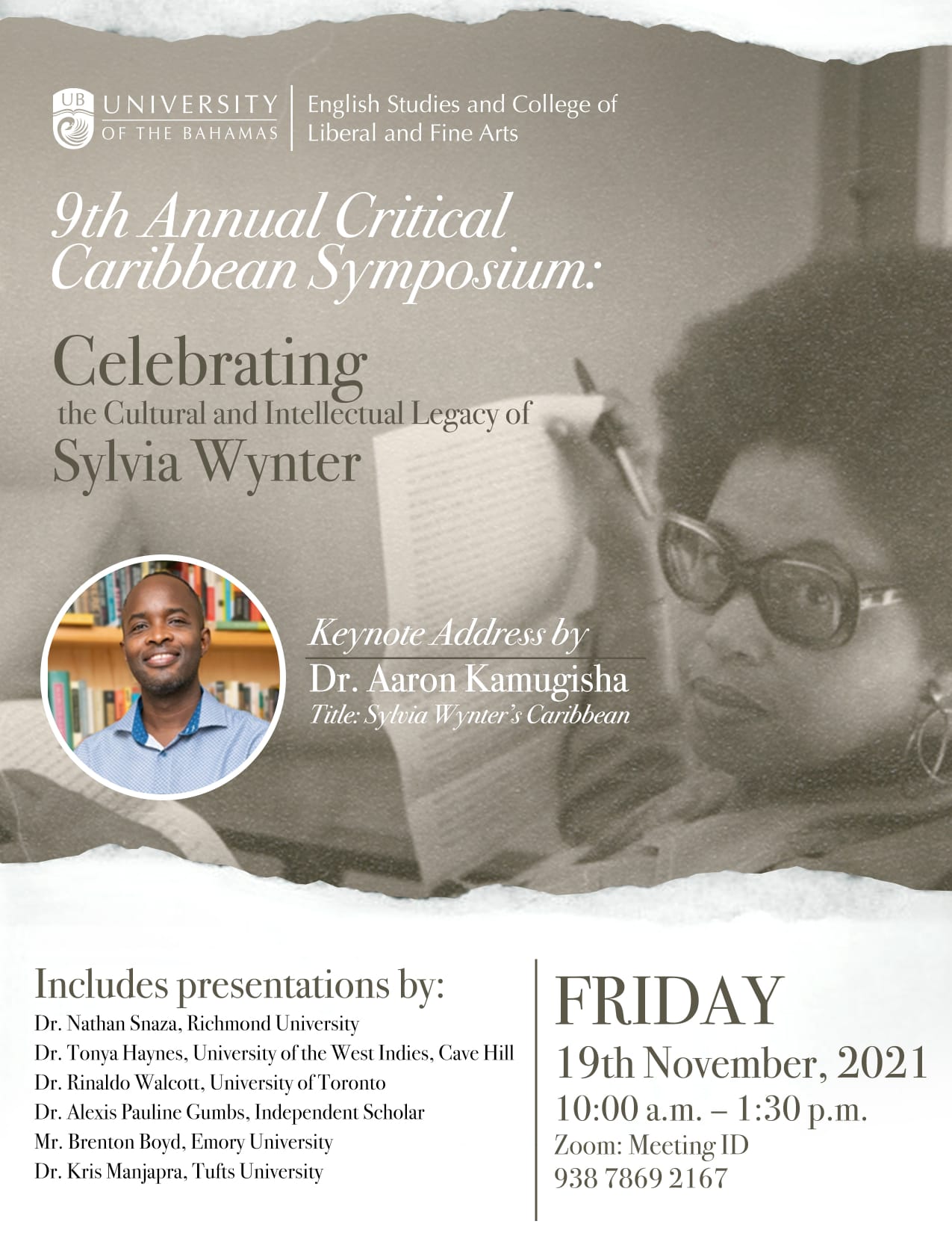 Poster 9th Annual Critical Caribbean Symposium: Celebrating the Cultural and Intellectual Legacy of Sylvia Wynter